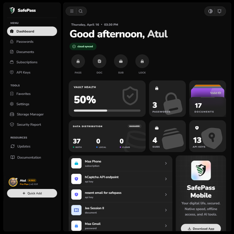 SAFEPASS Screenshot 1